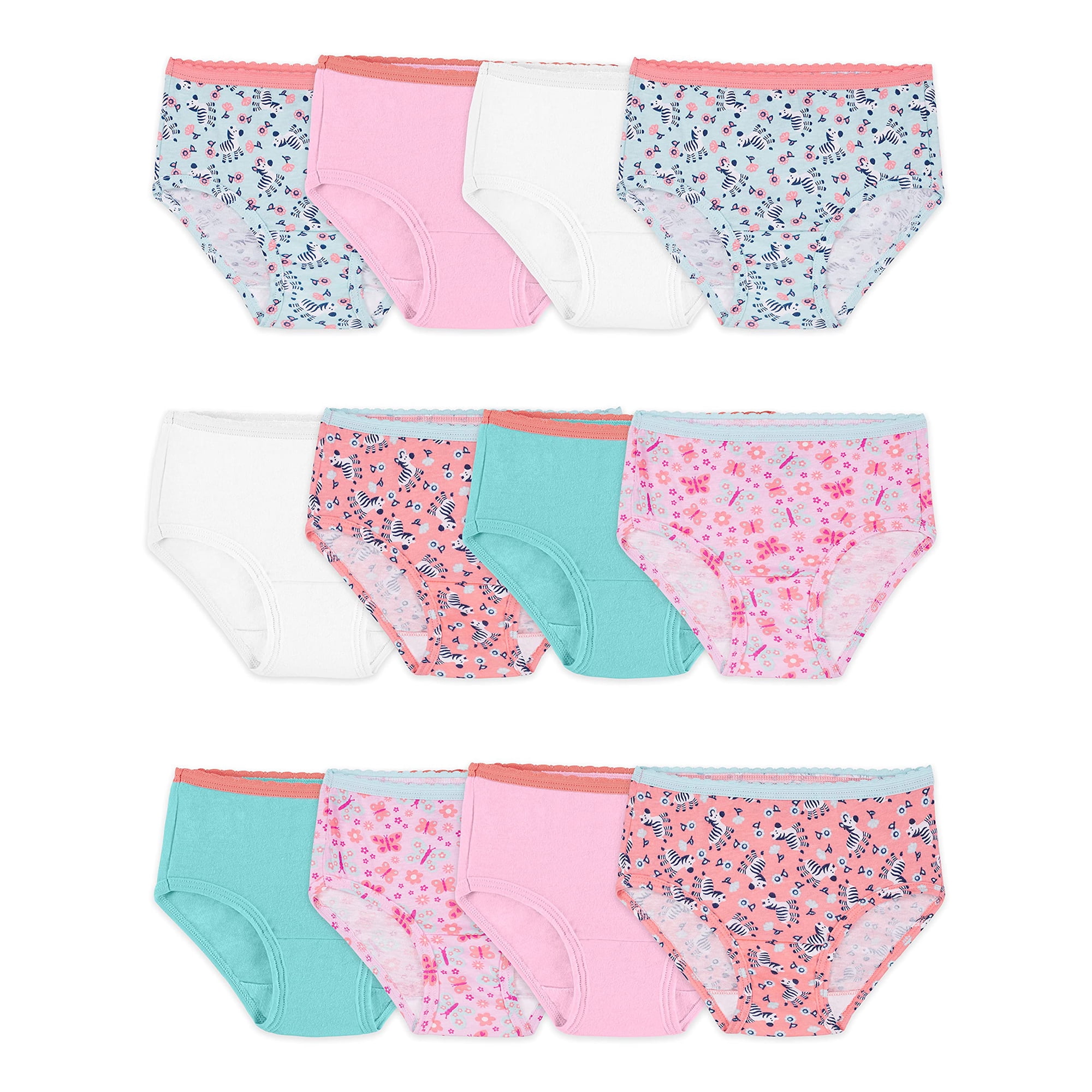 Ropa Interior De Algodón Para Niñas Pequeñas Fruit Of The Loom, Paquete De 12