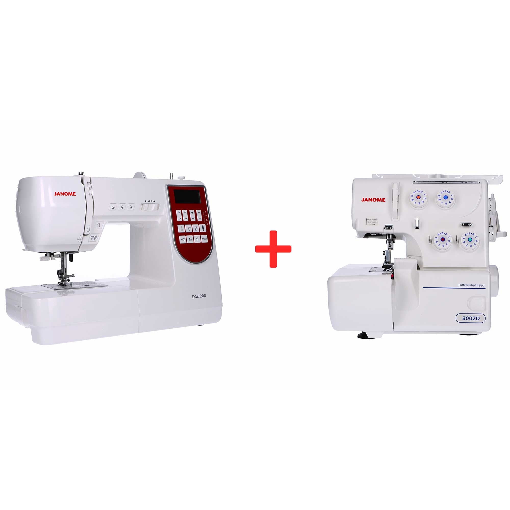 Máquina de Coser DM7200 / 8002D Computarizada + Overlock Blanco