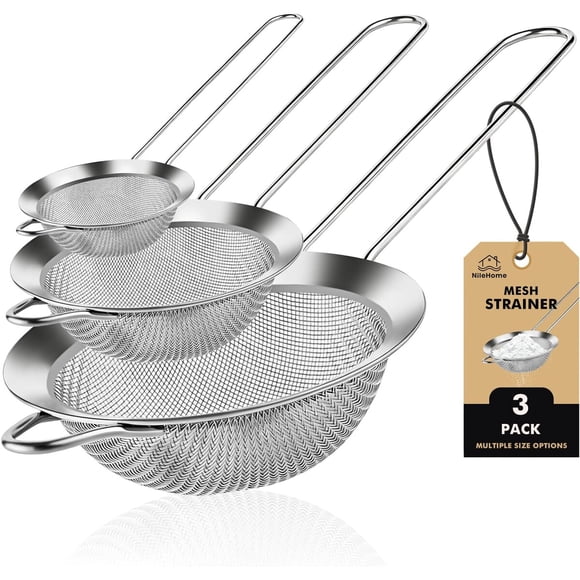 Coladores NileHome de Malla de Acero Inoxidable, 3 Piezas