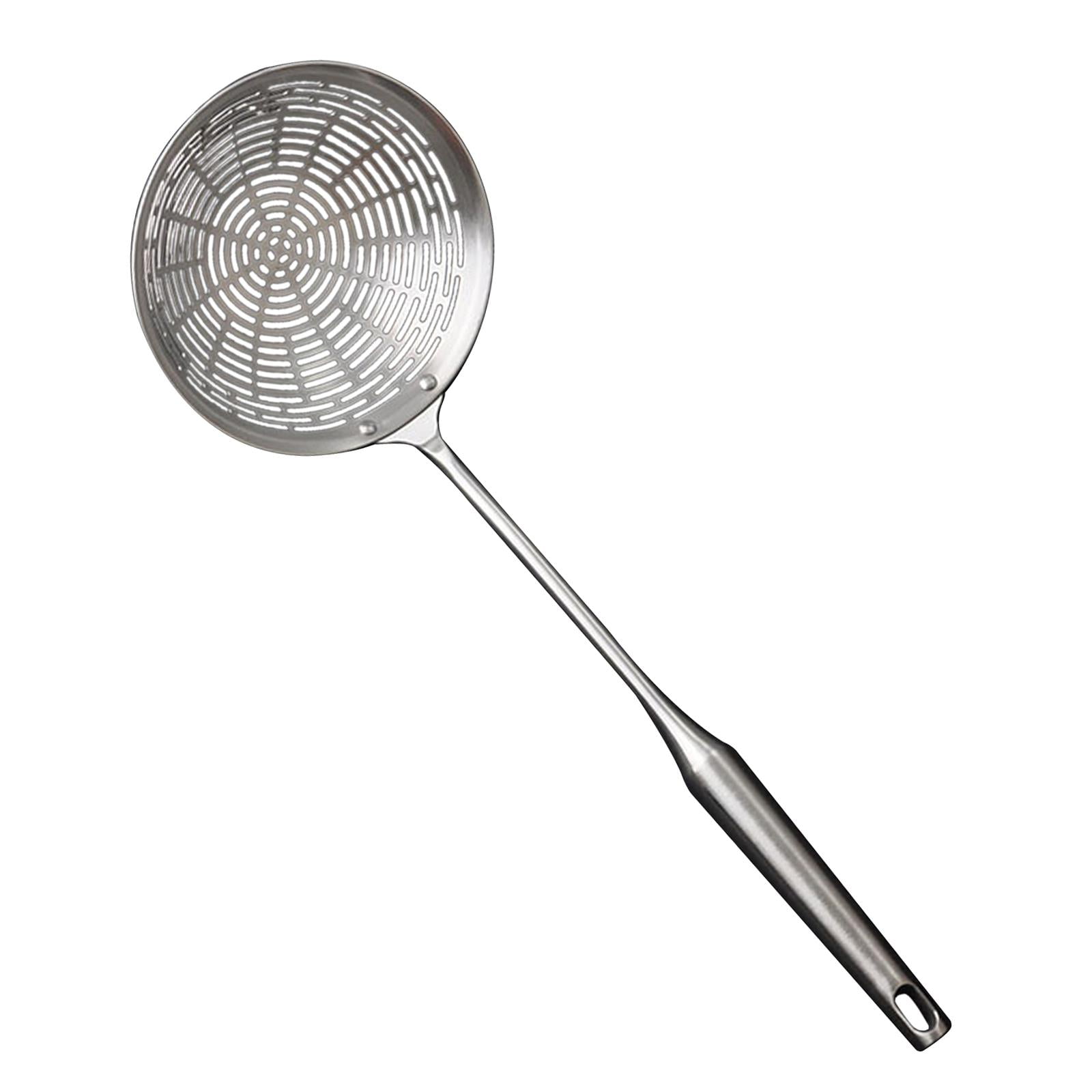 Magideal - Colador De Araña Para Cocinar, Espumadera Con Orificio Para Colgar, Colador De Acero Inoxidable Antiadherente Duradero Para Escurrir Patatas Fritas Y 14cm