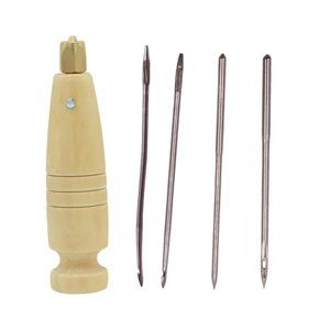 Bothyi - Kit De Costura Artesanal De Cuero Con Mango De Madera, Herramienta De Reparación De Lona Para Bolsos Y Zapatos