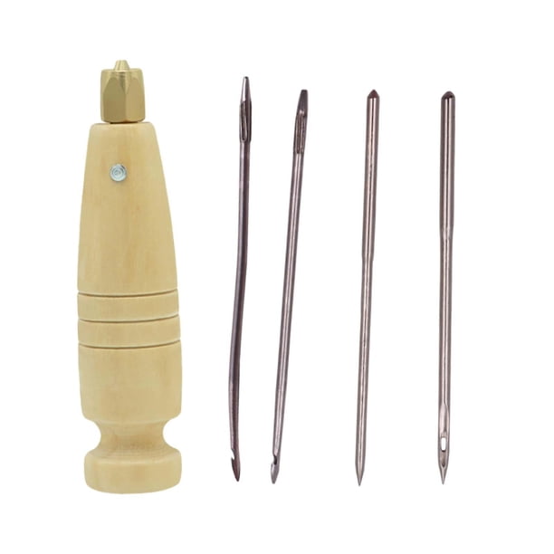 Kit De Costura Artesanal De Cuero Con Mango De Madera, Herramienta De Reparación De Lona Para Bolsos Y Zapatos