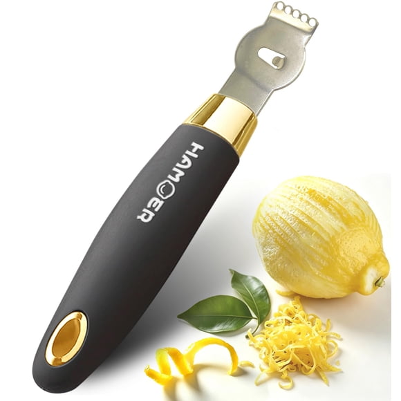 Rallador de Cítricos HAMOER 2 en 1 con Cuchillo de Canal