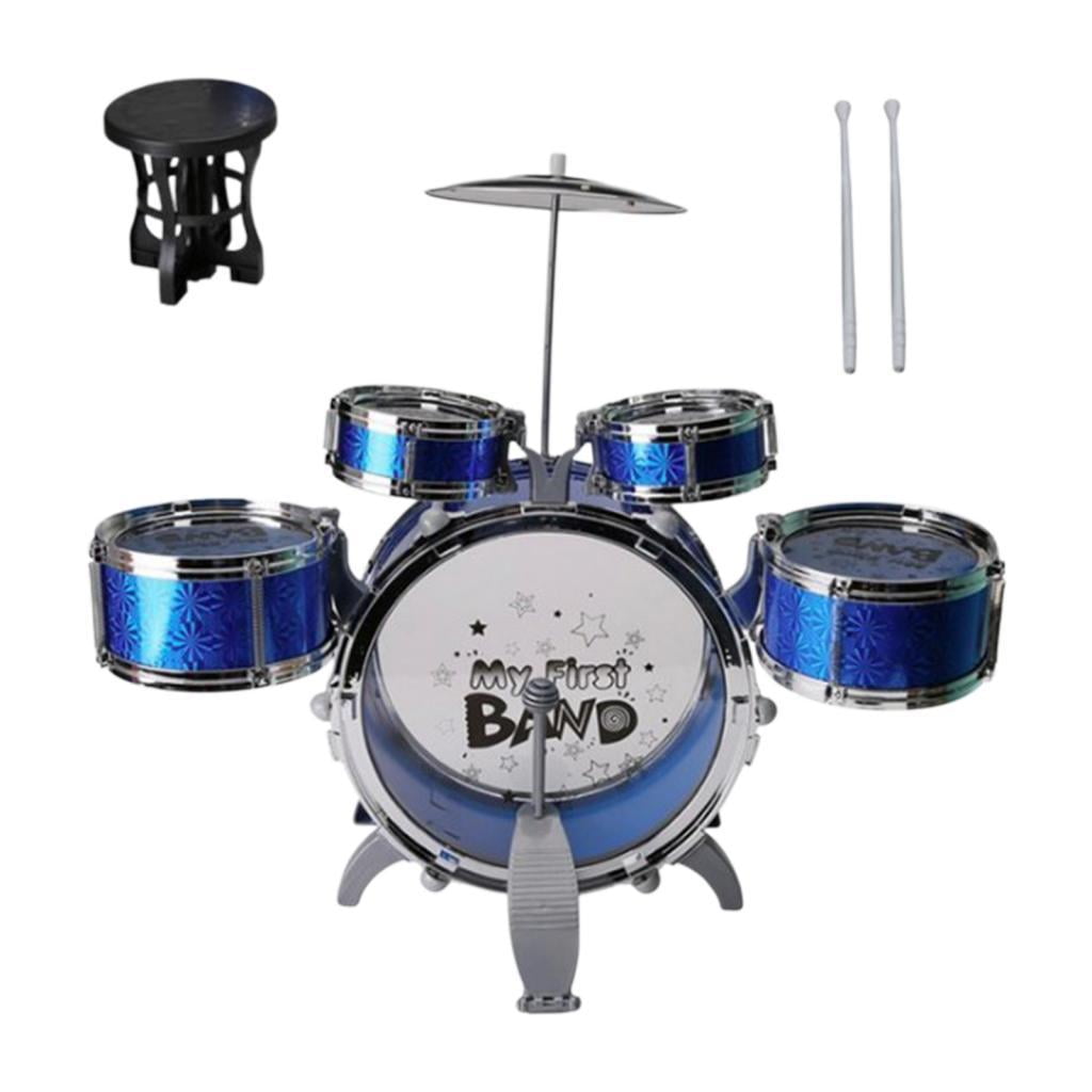 Magideal - Batería Para Niños, Batería Educativa Para Niños Pequeños, Instrumento Musical, Juguete De Simulación, Batería Para Fiesta, Regalo De Cumpleaños Para Azul
