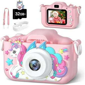 Veatool - Cámara Para Niños, Juguete De Cámara Digital Hd 1080P Para Niños De 5 A 7 Años, Juguete Divertido Y Educativo Con Tarjeta Tf De 32 Gb, El Mejor Regalo De Navidad Y Cumpleaños Para Niños