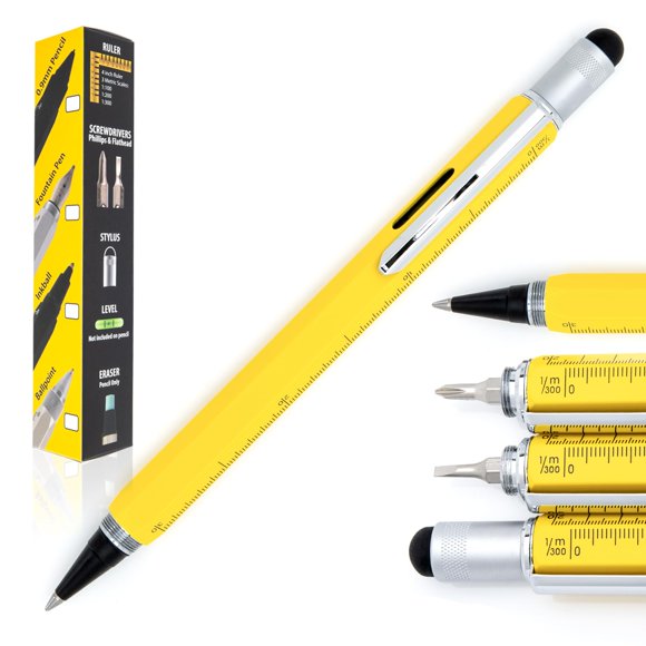 Bolígrafo Monteverde 9 en 1, herramienta de tinta líquida, rollo, color amarillo