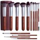 thumbnail image 1 of Set de 14 brochas de maquillaje BS-MALL con estuche marrón, 1 of 9