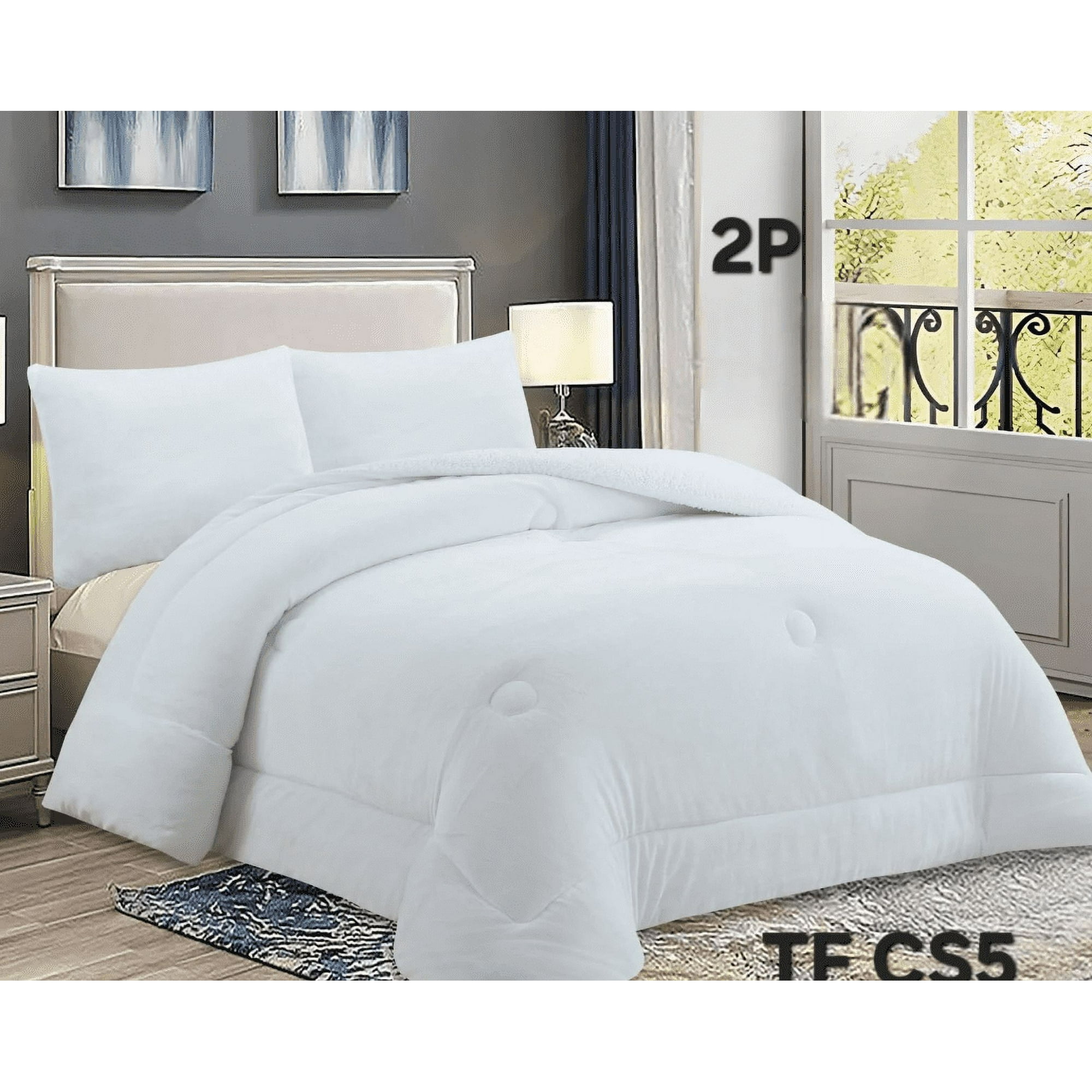 Mundo Shopping - Cobertor De Invierno Plush Liso 2 Plazas Blanco