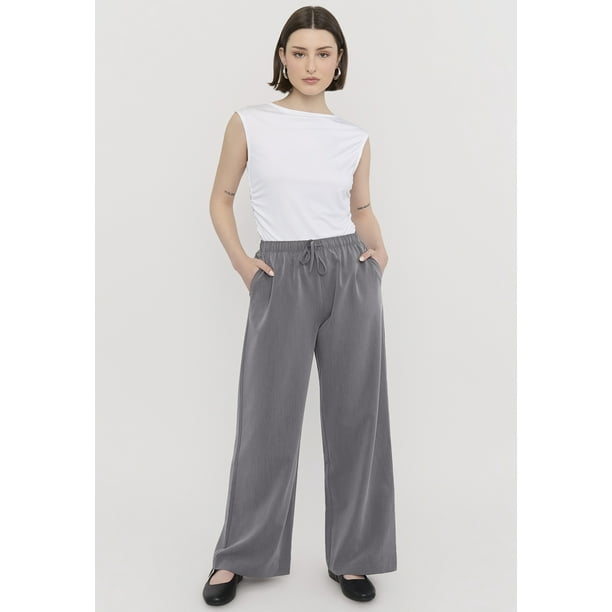 Pantalón Mujer Pretina Elasticada Charcoal Corona