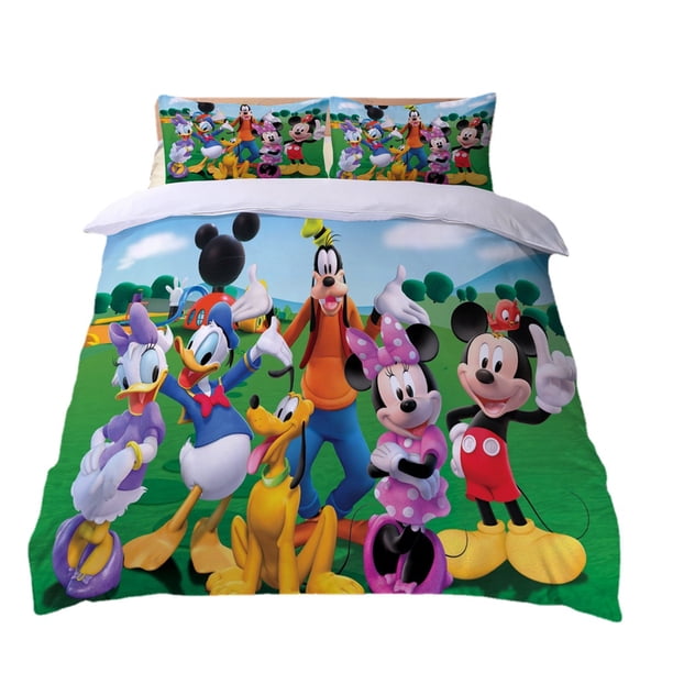 Mickey Minnie Series Cartoon Animation Soft and Comfortable 100% Polyester Bedding Set 3D Printing Bedroom Set Gift Bed Sheets