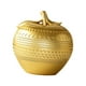 thumbnail image 1 of Estatuilla de manzana, escultura artística moderna, artesanía bonita, estatua de fruta, resina para dormitorio, sala de estar, escritorio, decoración Dorado, 1 of 5