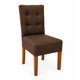 thumbnail image 1 of Pack 4 sillas de comedor, respaldo curvo, estilo capitoné, color café, 1 of 4