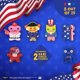 thumbnail image 3 of Figuras coleccionables Fuggler USA 250 Aniversario, paquete de 8, 3 of 6
