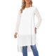 thumbnail image 1 of INSPIRE CHIC Blusas de Mujer con Cuello Redondo de Chifón, Camisas Asimétricas Sueltas de Manga Larga con Abertura Lateral, Tallas M, Color Blanco, 1 of 6