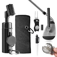 Xusx111 - Kit De Limpieza De Club De Golf Con Limpiador De Club De Golf Con Agua Herramienta De Reparación De Toallas De Golf Kit De Alineación De Bola De Golf De Agujero Kit Completo De Limpieza De G