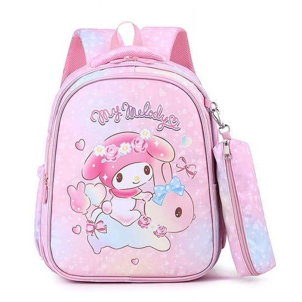 Sanrio Children's School Bag Cute Cartoon Girl Fashion Backpack Kuromi Student Handbag Pencil Case Primary School Student Bags
