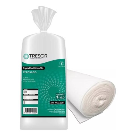 Reutter - Algodon Hidrofilo Prensado 1 Kg Tresor Suave Absorbente