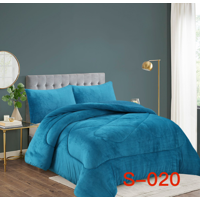 Mundo Shopping - Cobertor Plush Con Chiporro 2 Plazas Color Azul Liso