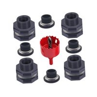 Magideal - Adaptador De Montaje De Mamparo, Kits De Conector De Barril De Lluvia, Kits De Espita De Mamparo De Jardín Reutilizables Universales Para Barriles De 07 Pulgadas