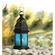 thumbnail image 4 of Farol Koehler 37438, estilo marroquí, cristal azul, 26 cm, 4 of 5