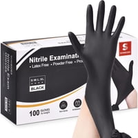Guantes De Nitrilo Schneider Exam De 4 Mm, Negros, Sin Látex (100 M)