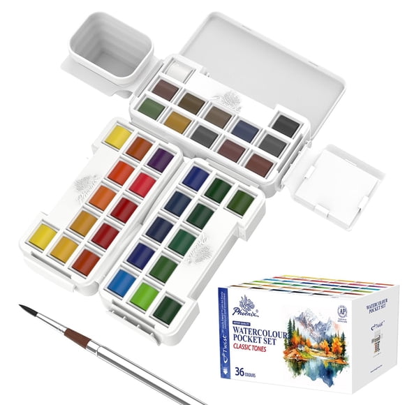 Set de pintura PHOENIX Twist 36 colores, kit portátil de acuarela