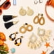 thumbnail image 5 of Pendientes Ponpon 6 pares de aros de ratán estilo verano, 5 of 8
