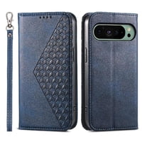 Funda Flip Foxdock Para Google Pixel 9 , Estilo Billetera Con Diseño Rombo, Correa De Mano Y Soporte, Uso Diario