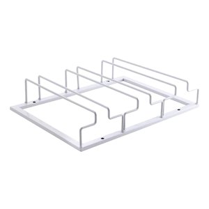 Magideal - Estante Para Colgar Copas De Vino, Estante Para Colgar Copas, 3 Filas, Estante Para Copas De Metal Multipropósito Debajo Del Estante Para Gabinetes Blanco