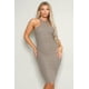 thumbnail image 1 of Saronite Vestido Midi de Punto, de Corte Alto, sin Mangas, Ajustado, con Espalda Nadadora y Cremallera en la Espalda, Color Guijarro (para Mujer), 1 of 4