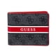 thumbnail image 1 of Wallet Guess RFID para hombre, piel, pliegue delgado, color carbón/rojo, 1 of 6