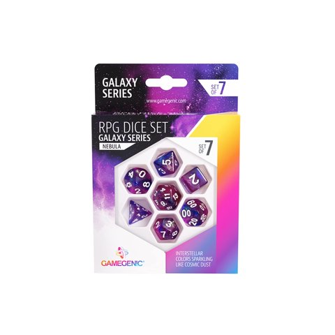 Asmodee - Juego De Dados Rpg Gamegenic Galaxy Series Nebula (7 Piezas)