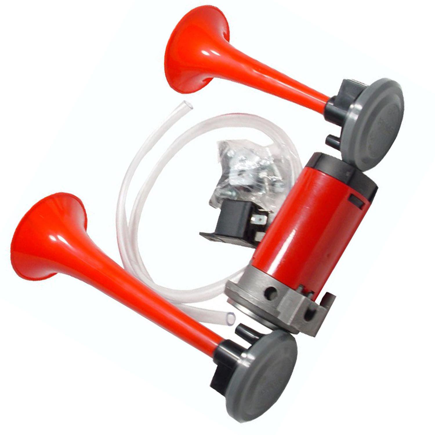 Route Cinco - Bocina Electrica 2 Trompetas Con Compresor 12v Negro