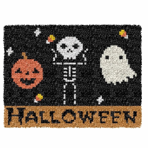 Alfombra bordada Ylkgogo con forma de calabazas para Halloween, con forma de gancho