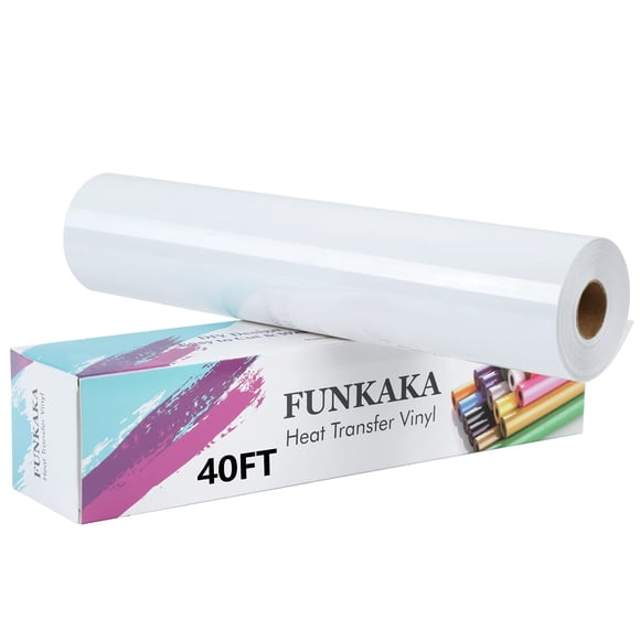 Vinilo termotransferible FUNKAKA 30 cm x 12 m Blanco brillante (HTV)