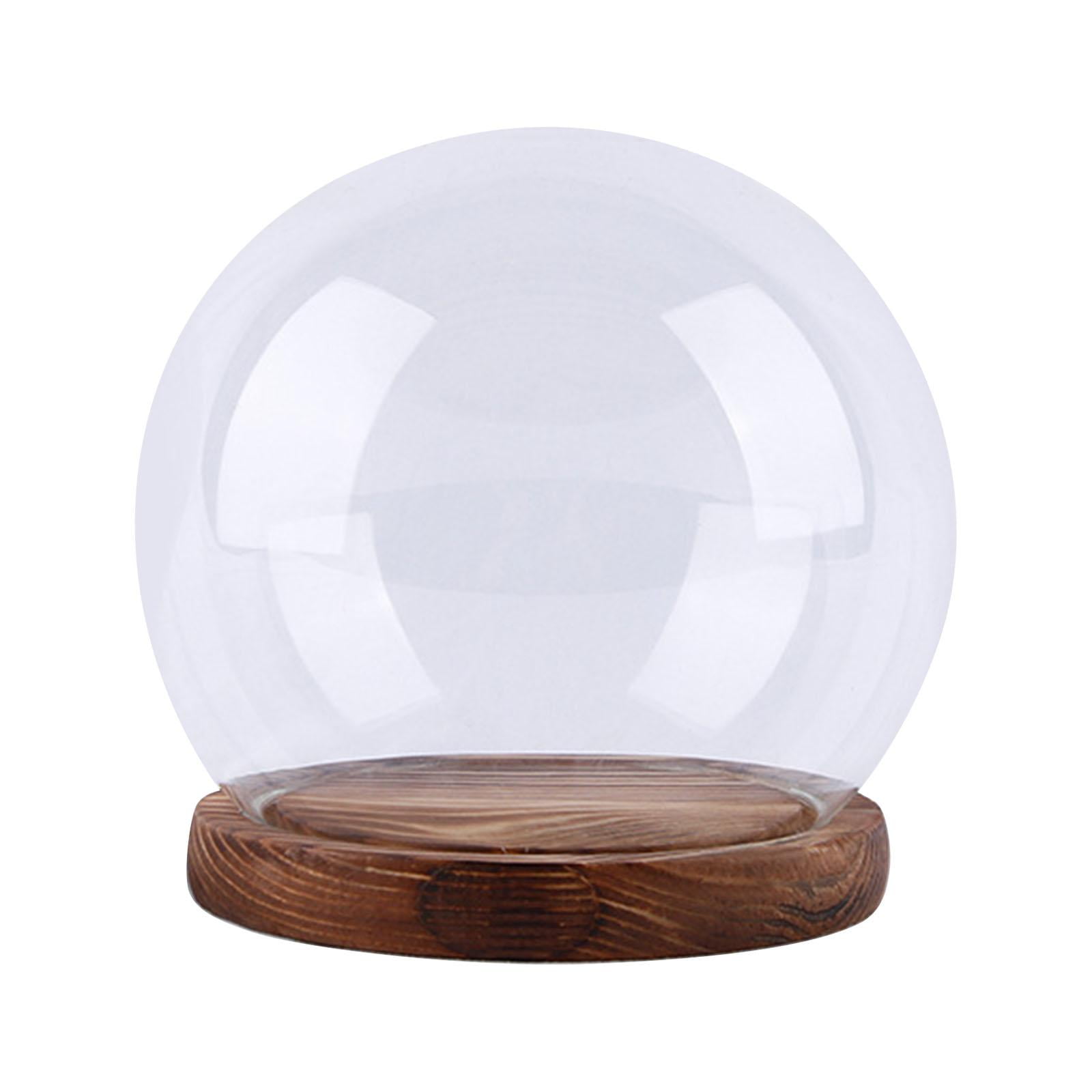 Magideal - Cloche De Cristal Con Forma De Bola, Estuche De Exposición, Centro De Mesa Redonda Para Oficina, Decoración Del Día De San Valentín, Cúpula Con Forma 15cm