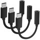 thumbnail image 1 of Adaptador USB‑C a jack de 3,5 mm Htrenc, paquete de 3, negro, 1 of 7