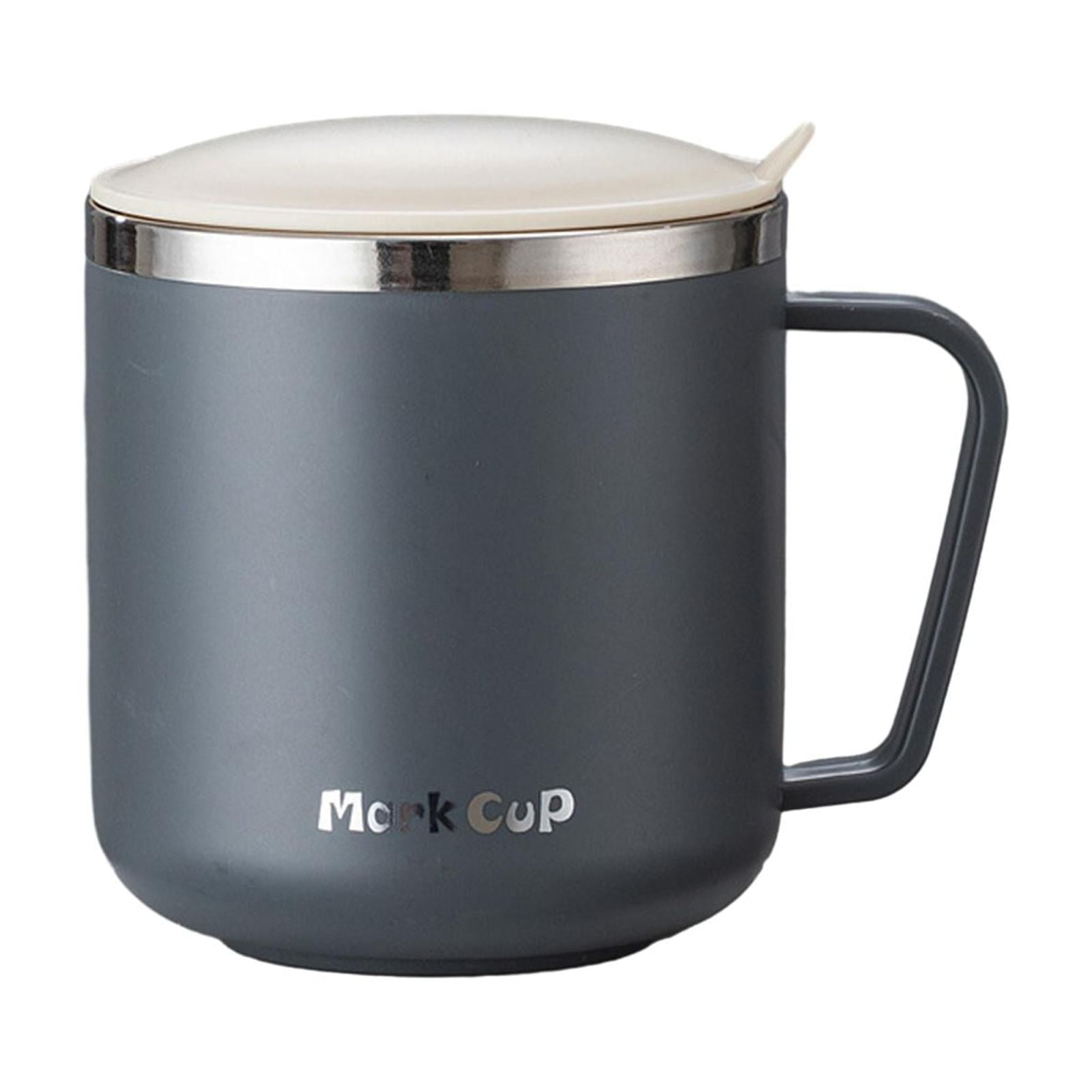 Bothyi - Tazas De Café De Acero Inoxidable 304, Taza Para Beber Sellada, Taza De Agua De 400ml Para El Hogar, Gris