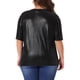 thumbnail image 3 of Agnes Orinda Trajes de Halloween para Mujeres Tallas Grandes Tops de Escuela Universitaria Metálicos Holográficos de Manga Corta para Conciertos y Fiestas 2X Negro, 3 of 6