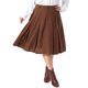 thumbnail image 1 of Agnes Orinda Disfraces de Halloween Falda de Pana para Mujer Tallas Grandes Botón de Cintura Alta A Línea Midi Vintage Faldas Plisadas con Bolsillos 1X Marrón, 1 of 6