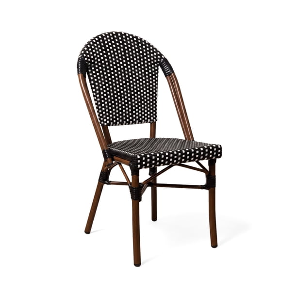 Silla Exterior Terraza Jardín Ratán Aluminio Apilable Resistente Parisina Negra