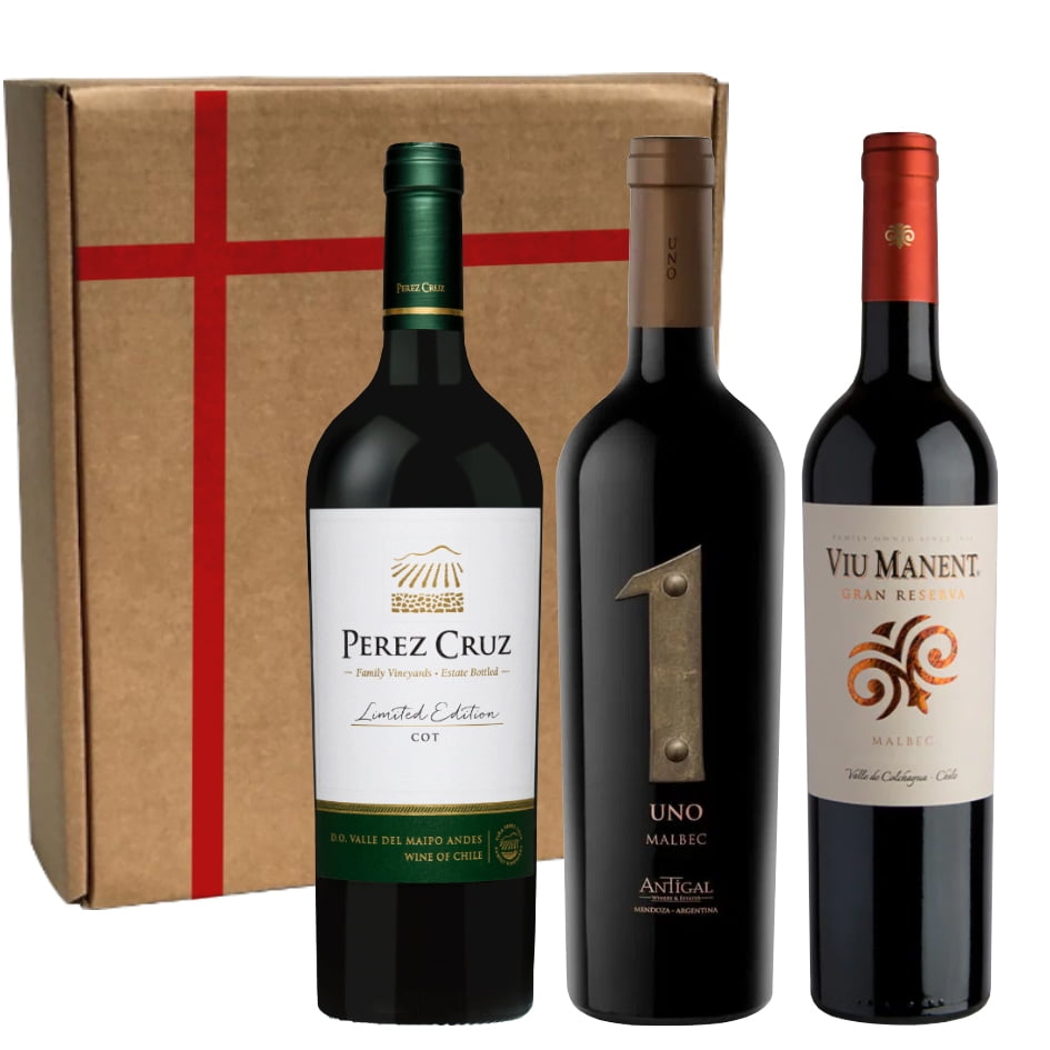 3 Vinos Mix Alta Gama Malbec, 750 Ml