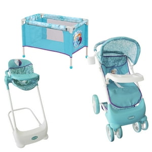 Disney - Juguete Para Muñeca Coche, Cuna Y Silla De Comer Frozen