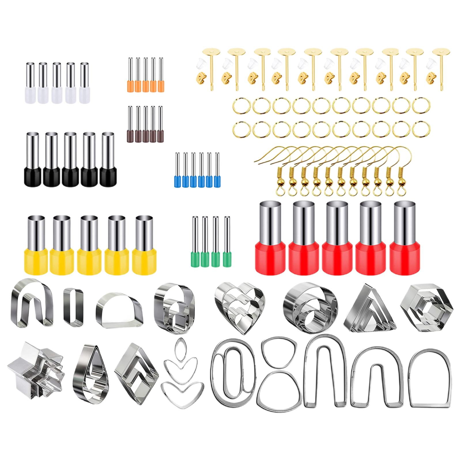 Magideal - De Cortadores De Arcilla Polimérica De 126 Piezas, Cortadores De Arcilla De Material Acero Inoxidable Y Accesorios Para Aretes, Cortadores De Aretes De