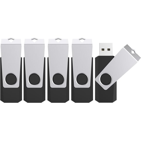 Unidad flash USB TOPESEL 32 GB USB 2.0, paquete de 5 unidades, color negro