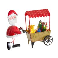 Bothyi - Adorno De Escritorio Con Personaje Navideño Empujando El Carro, Figura De Papá Noel Para Decoración De Año Nuevo
