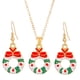thumbnail image 3 of Conjunto de collar y aretes navideños, joyería navideña, delicado collar navideño y aretes con gancho para regalo del Día de la Madre de año Nuevo Guirnalda, 3 of 5