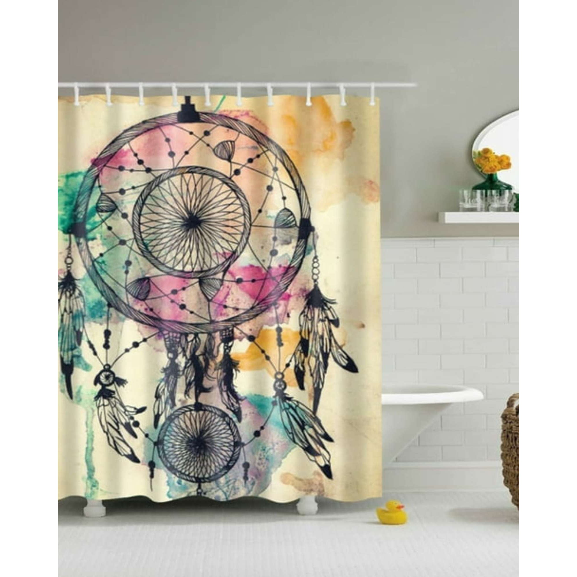 Mylhogar - Cortina De Baño Tela Género + Forro Impermeable