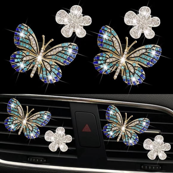 Ambientadores Para Coche Con Mariposa De Strass 4 Piezas