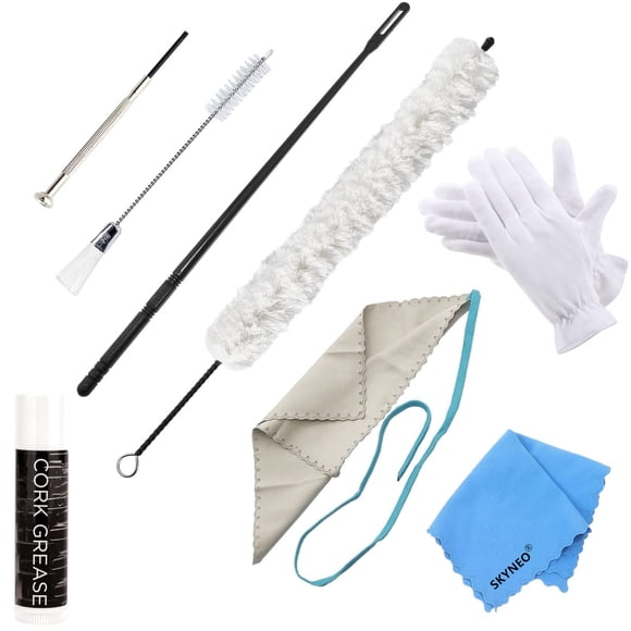Kit completo para el cuidado de flautas SKYNEO con cepillo, bastoncillo, varilla y más